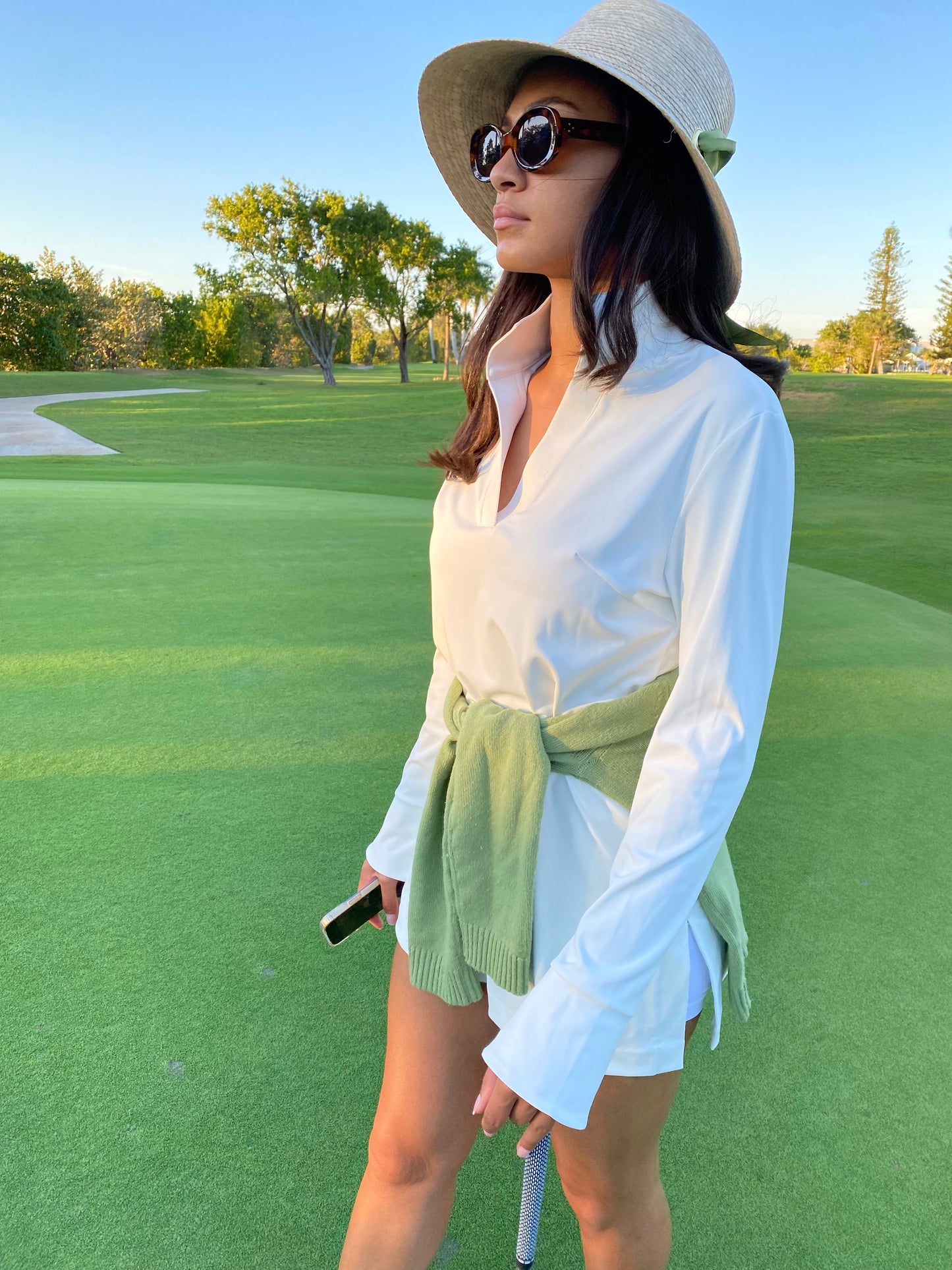 Clematis Bucket Hat - Tan/Camel Wide & Short Grosgrain Ribbon