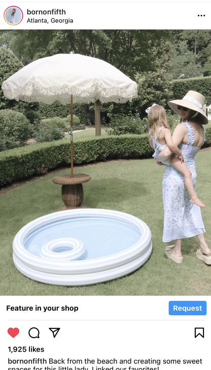Wildflower Sun Hat - French Blue Long Grosgrain Ribbon