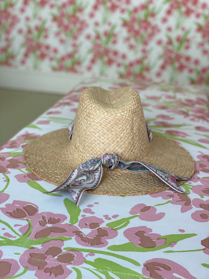 Oleander Sun Hat - Wide White Grosgrain Ribbon