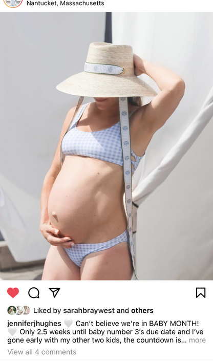Wildflower Sun Hat - French Blue Long Grosgrain Ribbon