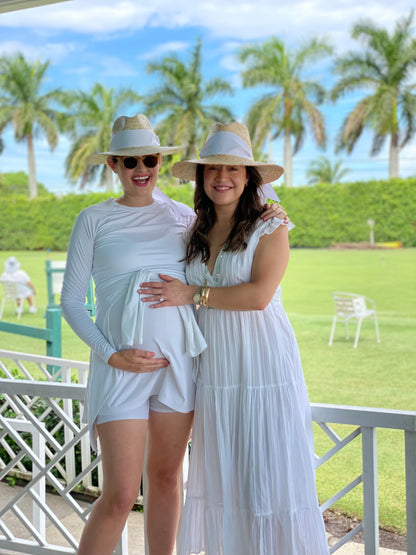 Zinnia Sun Hat - Wide & Short French Blue Grosgrain Ribbon