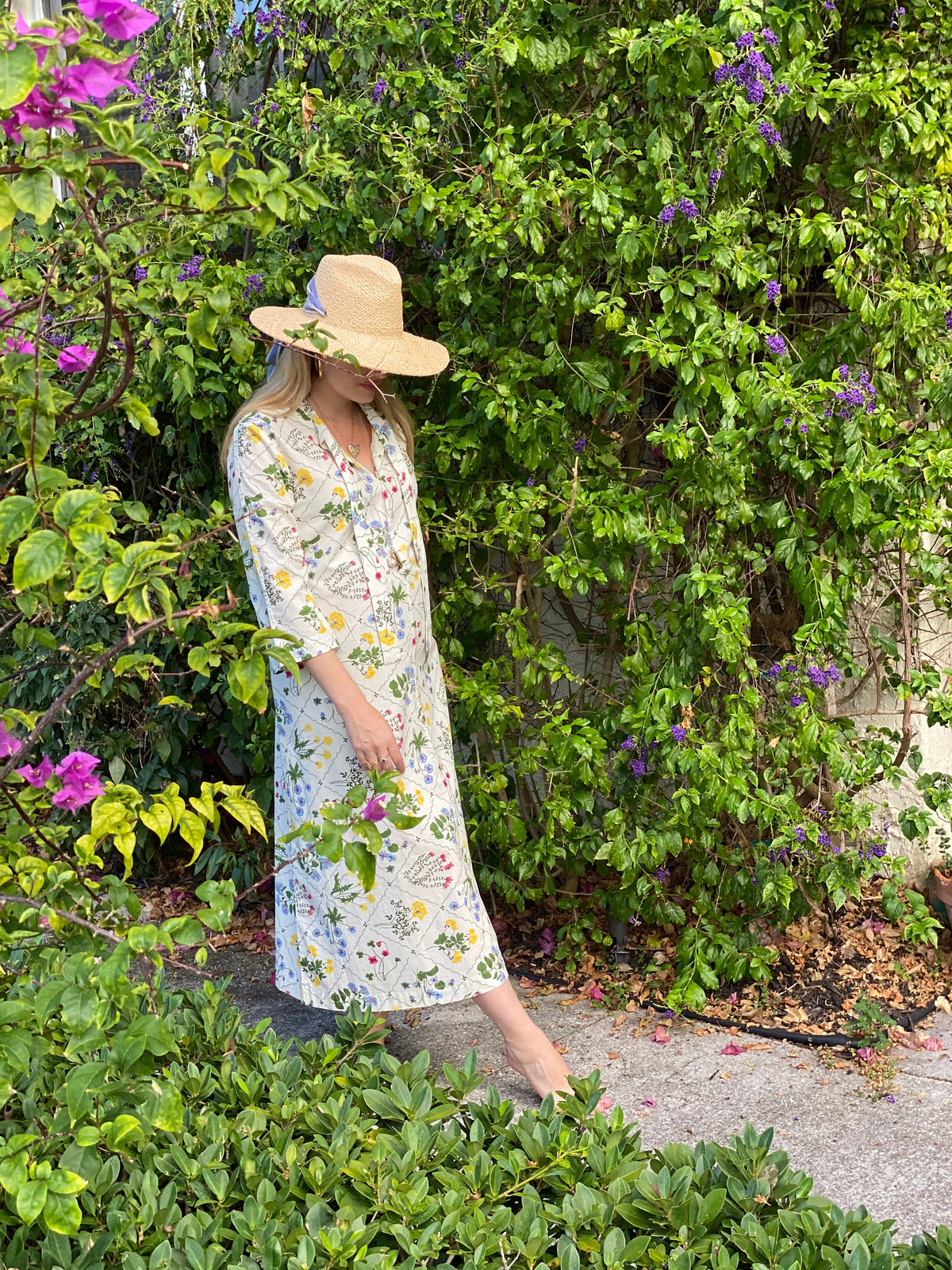 Oleander Sun Hat - Wide Navy Grosgrain Ribbon