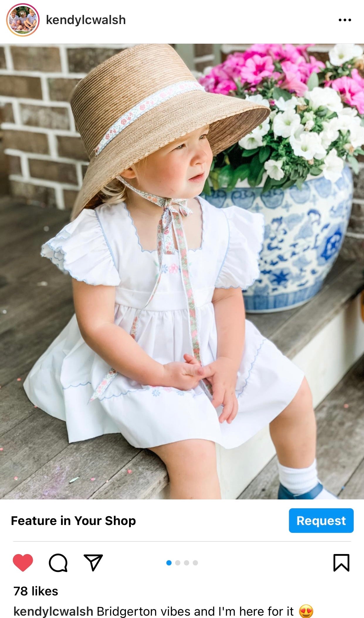 Palmetto Girl’s Hat - Vintage Gingham Textile Ribbon