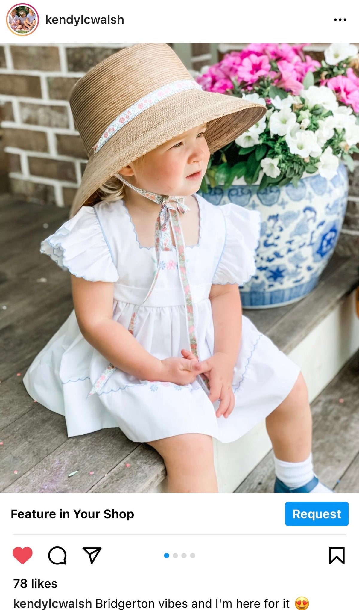 Palmetto Girl’s Hat - Long Red Grosgrain Ribbon