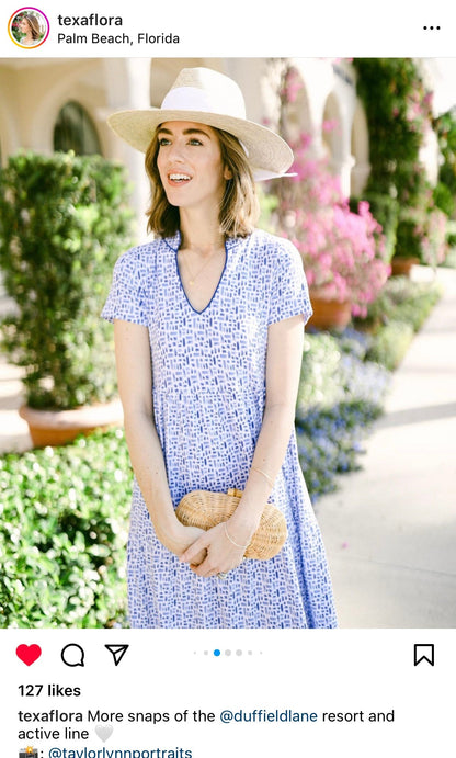 Zinnia Sun Hat - Wide & Short French Blue Grosgrain Ribbon