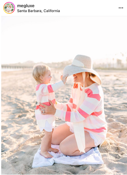 Mommy & Me Sun Hat Set - Daisy & Buttercup - Ivory Grosgrain Ribbon