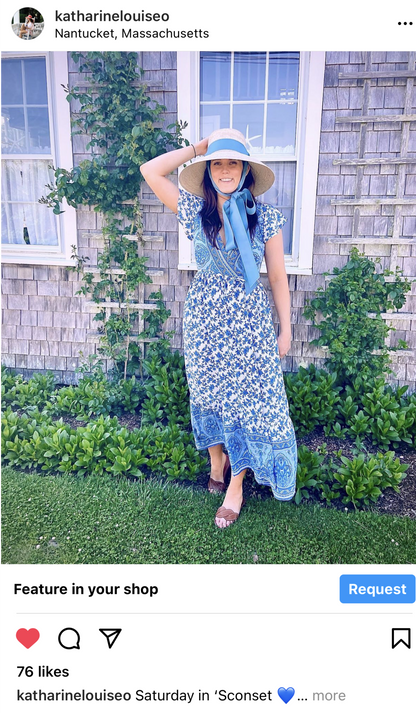 Wildflower Sun Hat - French Blue Long Grosgrain Ribbon