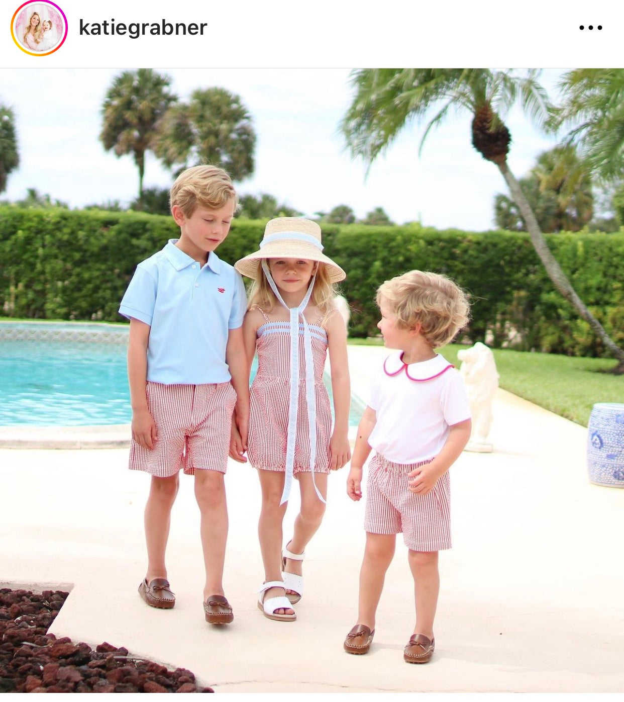 Palmetto Girl’s Hat - Long Coral Grosgrain Ribbon