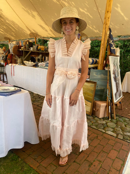 Clematis Bucket Hat - Antique Eyelet Scallop Lace Short Ribbon