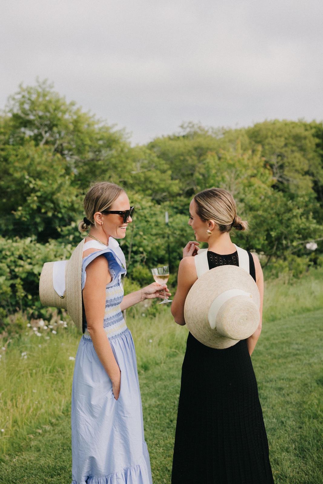 Clematis Bucket Hat - Wide & Short Navy Grosgrain Ribbon