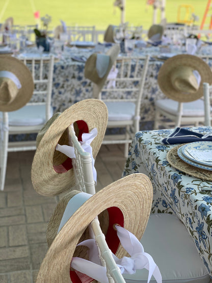 Zinnia Sun Hat - Wide & Short Red Grosgrain Ribbon