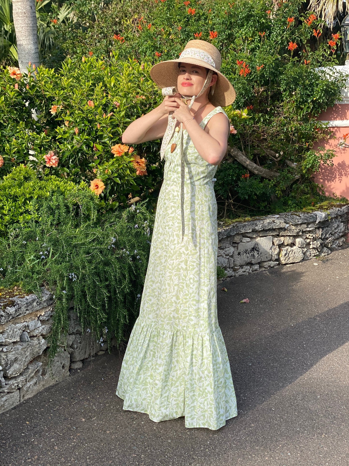 Wildflower Sun Hat - Antique Eyelet Scallop Lace Wide & Short Ribbon
