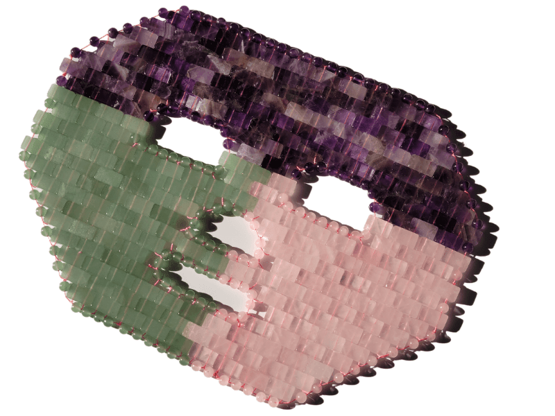 JADE BALANCING + AMETHYST CLARITY + ROSE QUARTZ SELF-LOVE FACE MASK - Handmade