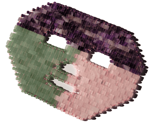 JADE BALANCING + AMETHYST CLARITY + ROSE QUARTZ SELF-LOVE FACE MASK - Handmade