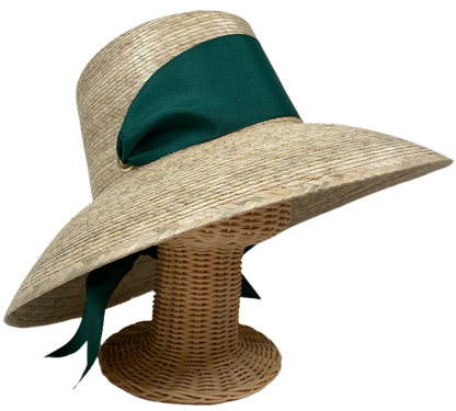 Wildflower Sun Hat - Masters Green Wide & Short Grosgrain Ribbon
