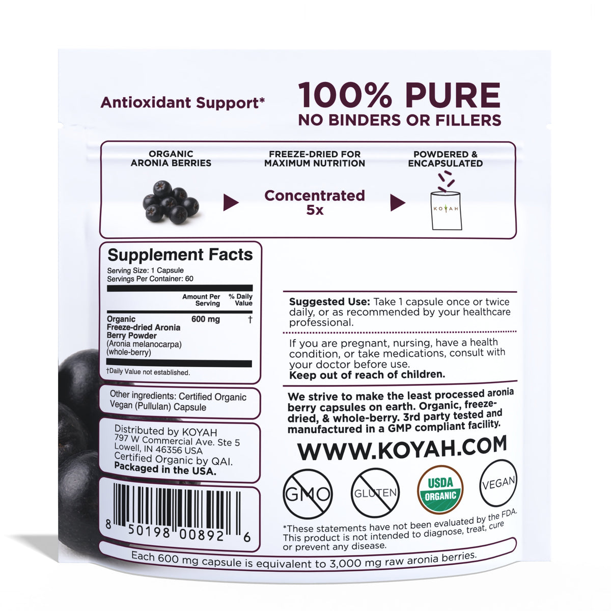 Organic Aronia Berry Capsules