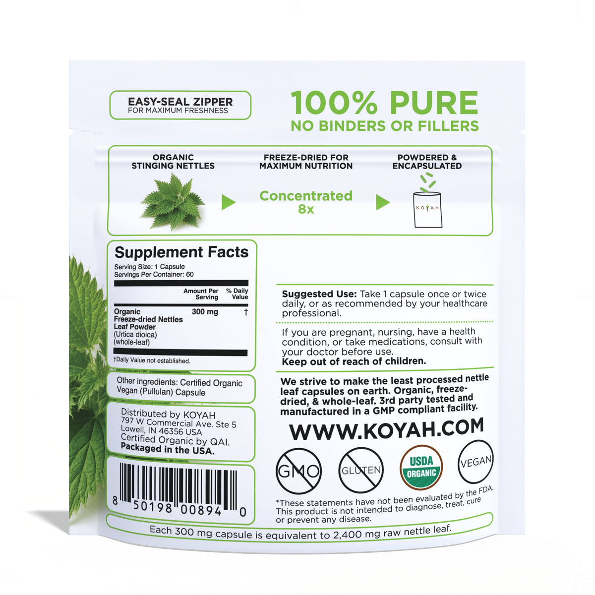 Organic Stinging Nettle Leaf Capsules