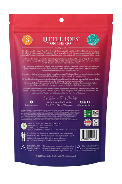 Little Toes On The Go Bamboo Diapers 3-Pack