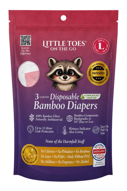 Little Toes On The Go Bamboo Diapers 3-Pack