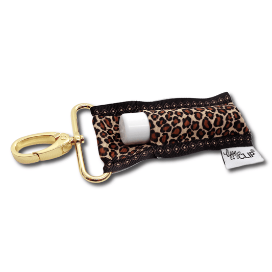 Leopard LippyClip KISS for larger lip balms, essential oil rollers, etc. | Daily Health & Beauty