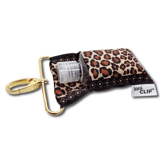 Leopard SaniClip Hand Sanitizer Holder - made to order | Daily Health & Beauty