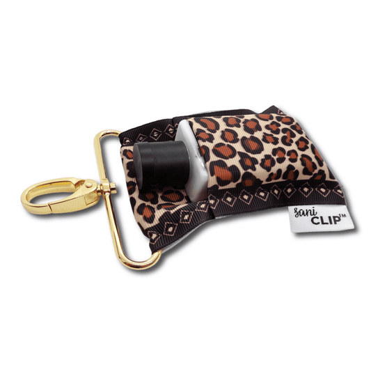 Leopard SaniClip Hand Sanitizer Holder - made to order | Daily Health & Beauty