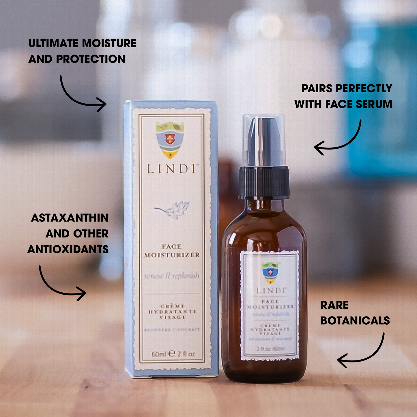 Hidratante facial Lindi