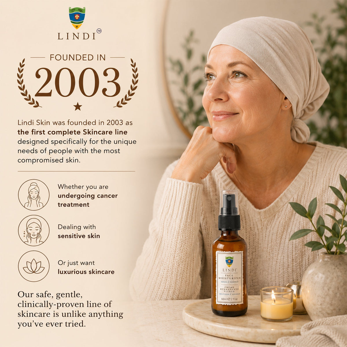 Hidratante facial Lindi