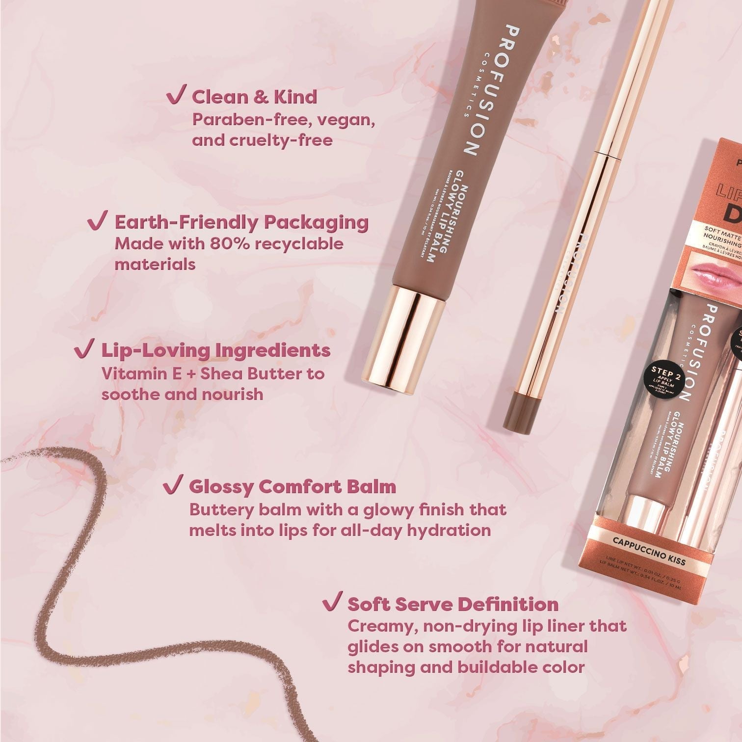 Lip Treat Duo Soft Matte Creamy Lip Liner & Nourishing Glowy Lip Balm | Daily Health & Beauty
