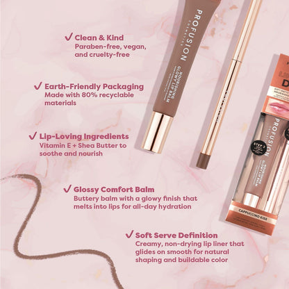 Lip Treat Duo Soft Matte Creamy Lip Liner & Nourishing Glowy Lip Balm | Daily Health & Beauty