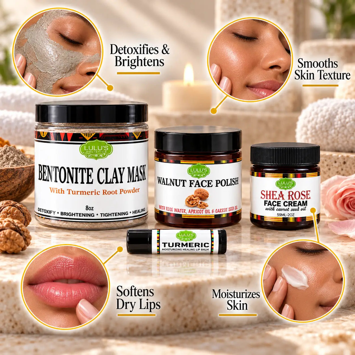 Lulu's Holistics Ultimate Skin Detox & Glow Routine Complete 4-Piece Set