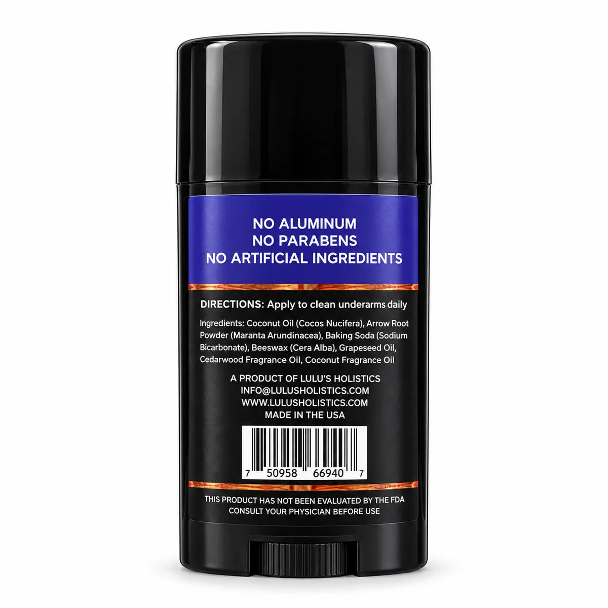 Lulu's Holistics Cedarwood & Coconut Aluminum-Free Natural Deodorant (2.25oz)