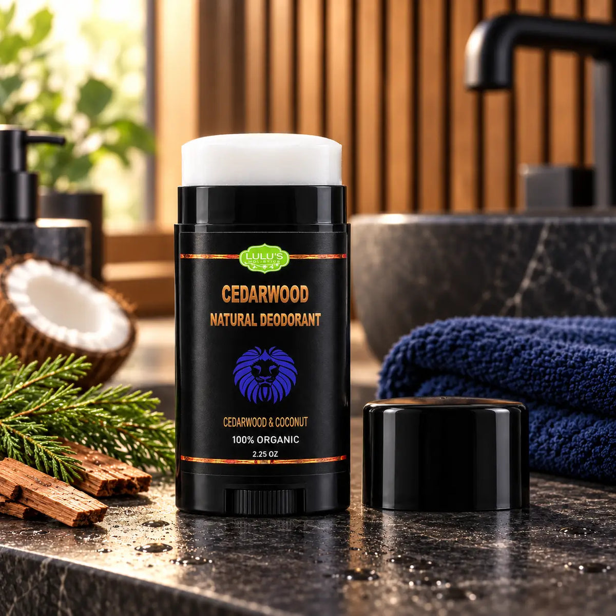 Lulu's Holistics Cedarwood & Coconut Aluminum-Free Natural Deodorant (2.25oz)