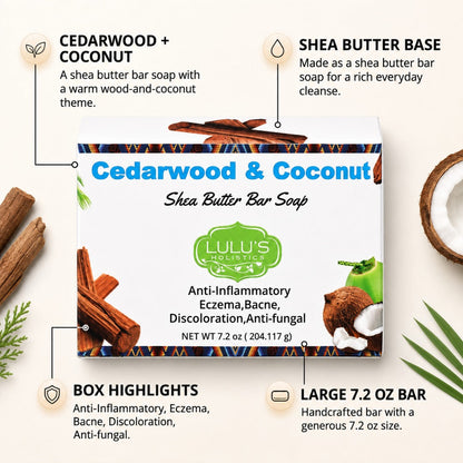 Cedarwood Coconut Shea Butter Bar Soap – Balancing Cleanse