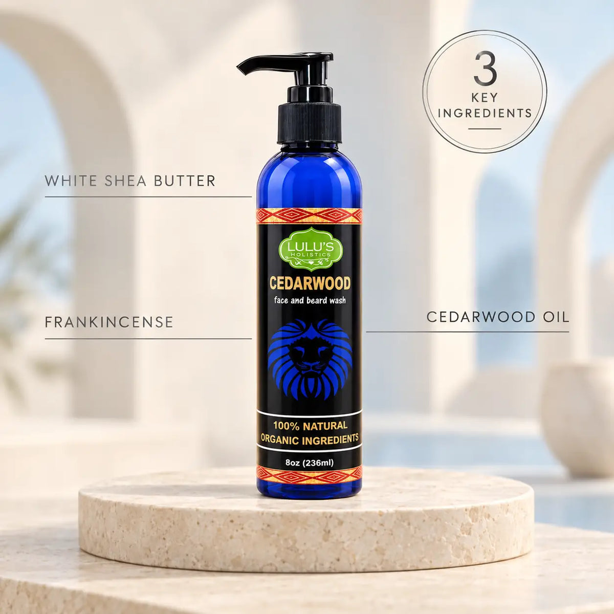 Lulu's Holistics Cedarwood Face & Beard Soothing Conditioning Wash (8oz)