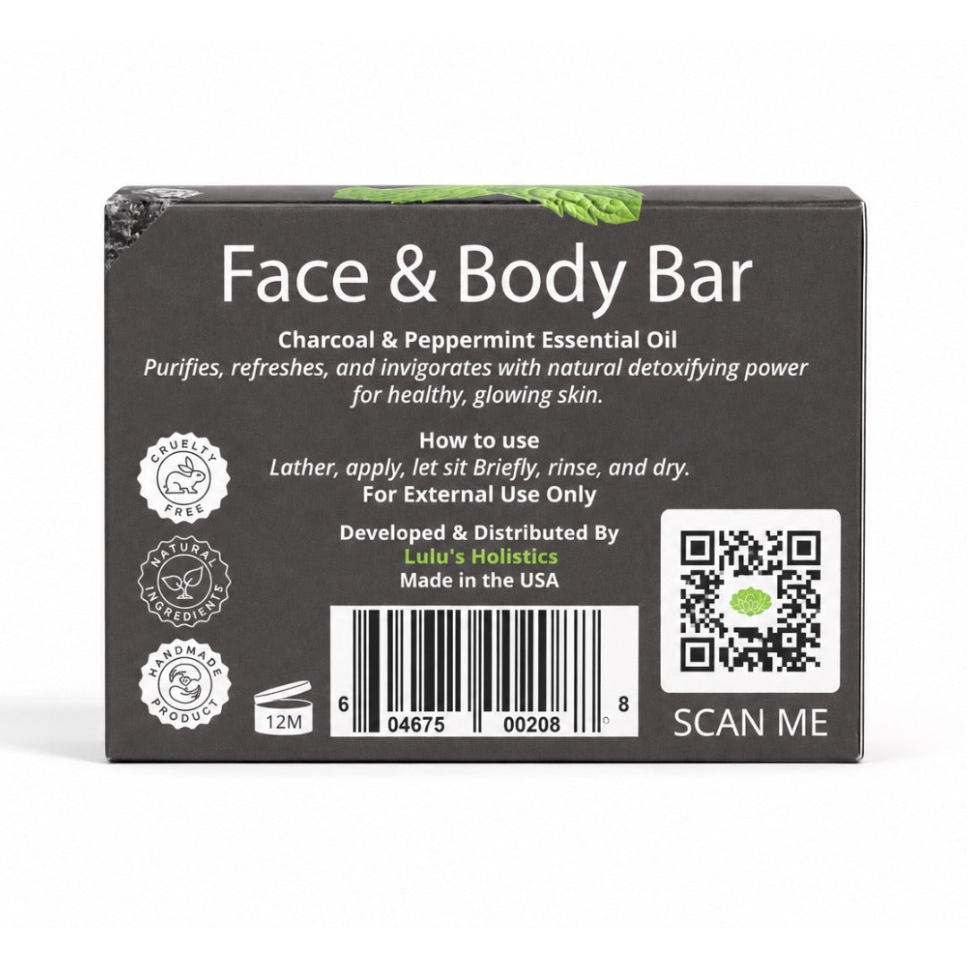 Charcoal & Peppermint Glycerin Bar Soap – Purifying Cleanse