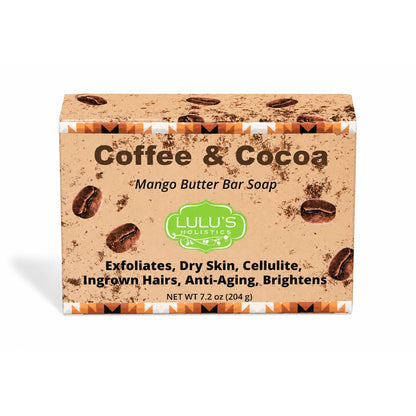 Lulu's Holistics Coffee & Cocoa Mango Butter Bar Soap – Exfoliating Cleanse