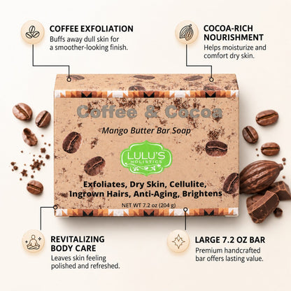 Coffee & Cocoa Mango Butter Bar Soap – Exfoliating Cleanse