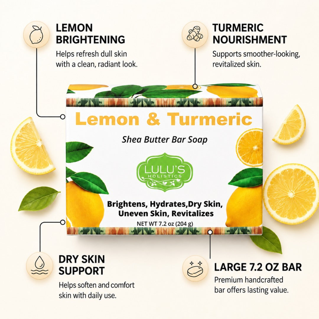 Lemon Turmeric Shea Butter Bar Soap – Brightening for Dark Spots & Uneven Tone