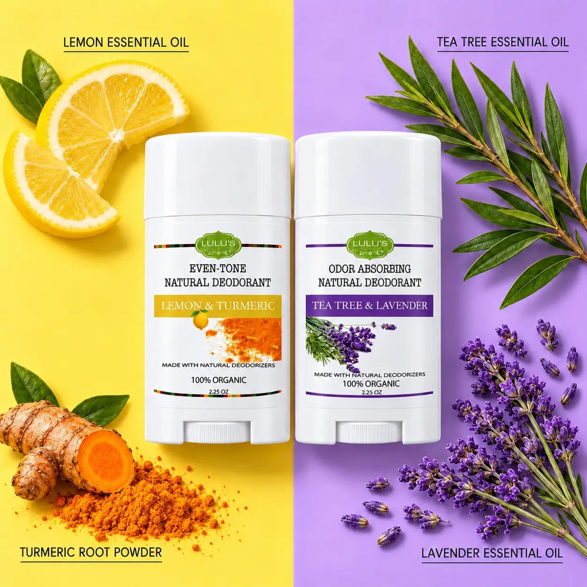 Underarm Care Deodorant Duo – Lemon Turmeric & Tea Tree