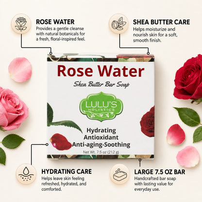 Rose Water Shea Butter Bar Soap – Hydrating Cleanse