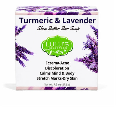 Savon en pain au beurre de karité Curcuma & Lavande – Nettoyage Apaisant et Illuminateur