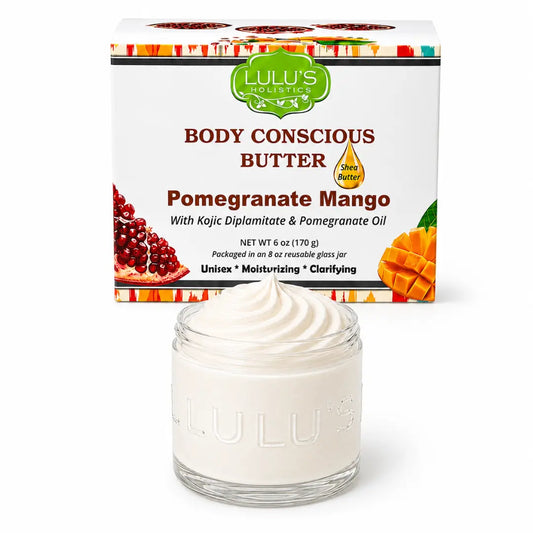 Beurre corporel fouetté au mangue grenade et kojic – Peau à l'aspect irrégulier