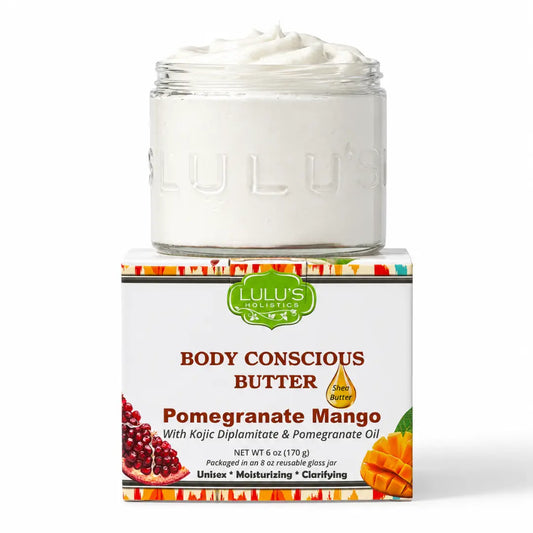 Beurre corporel fouetté au mangue grenade et kojic – Peau à l'aspect irrégulier