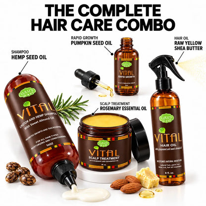 Lulu's Holistics Vital Hair Thickness & Scalp Stimulating Complete 4-Piece Routine Box