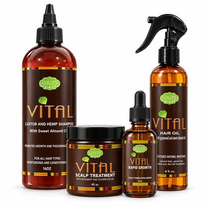 Lulu's Holistics Vital Hair Thickness & Scalp Stimulating Complete 4-Piece Routine Box