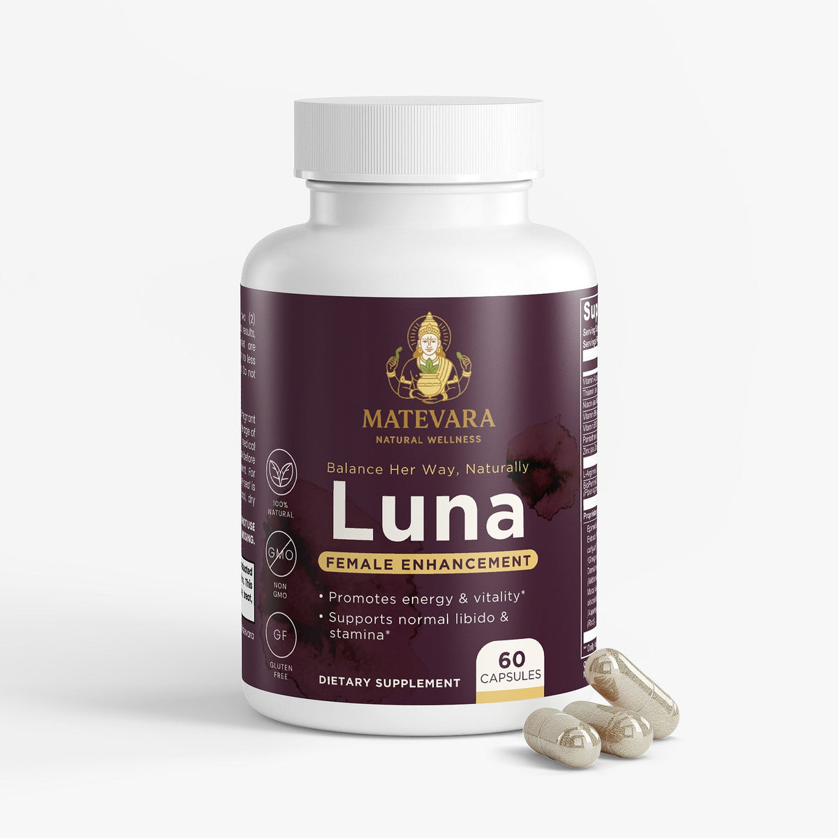 Luna Women's Vitality Supplement | Energy & Wellness Support Capsules | 60 Count