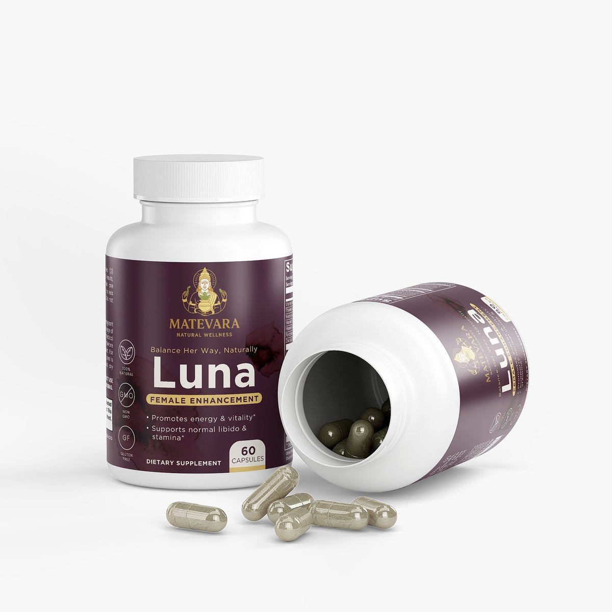 Luna Women's Vitality Supplement | Energy & Wellness Support Capsules | 60 Count