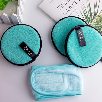 ZAQ Reusable Makeup Remover Pads 4pack with Spa facial Headband
