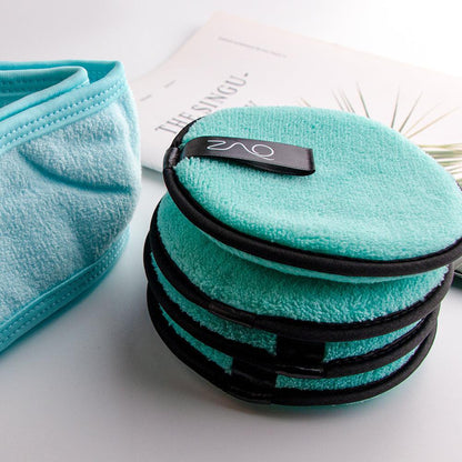 ZAQ Reusable Makeup Remover Pads 4pack with Spa facial Headband